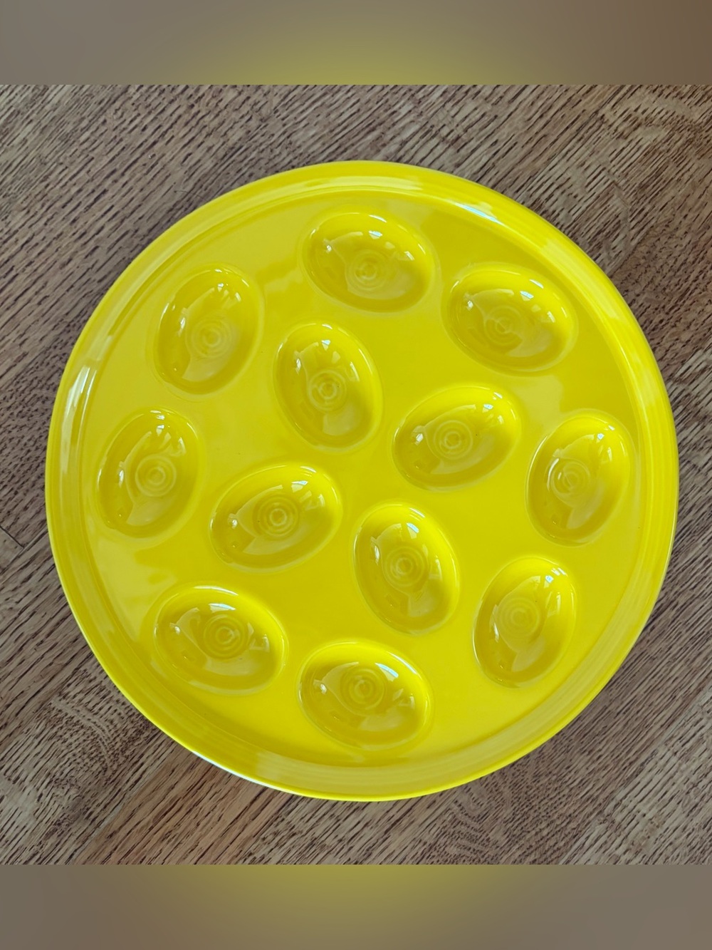 Fiestaware Deviled Egg Plate Daffodil Yellow Fiesta Serving Tray 11” Platter USA